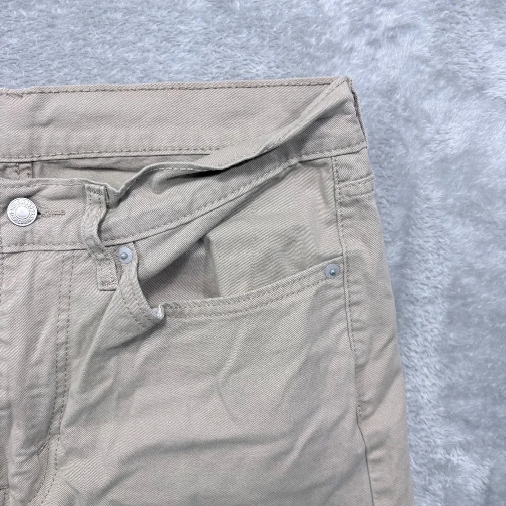Levi's 514 Straight Fit Pants Mens 34x32 Khaki Tan Stretch Cotton Twill Chinos